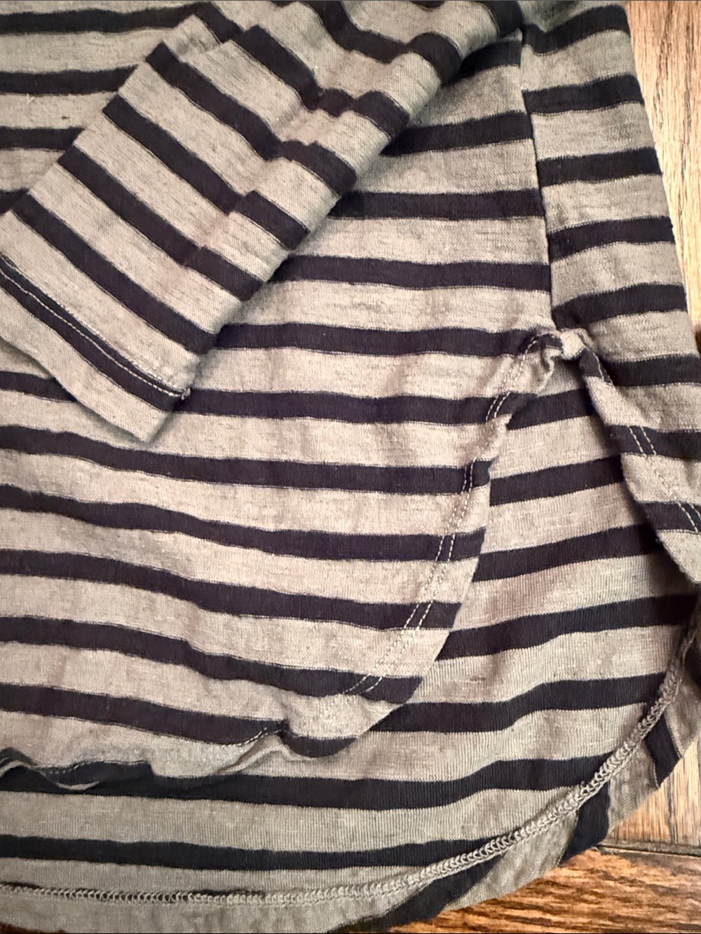 Linen Cotton Striped Pocket Swing Tunic Top M Cut Loose Made in USA - Picture 4 of 11